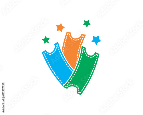 colorful ticket star image vector icon