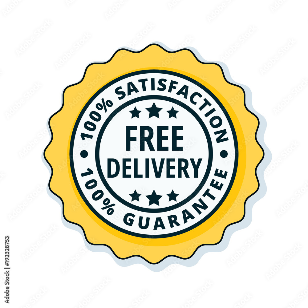 Free Delivery Guarantee label illustration
