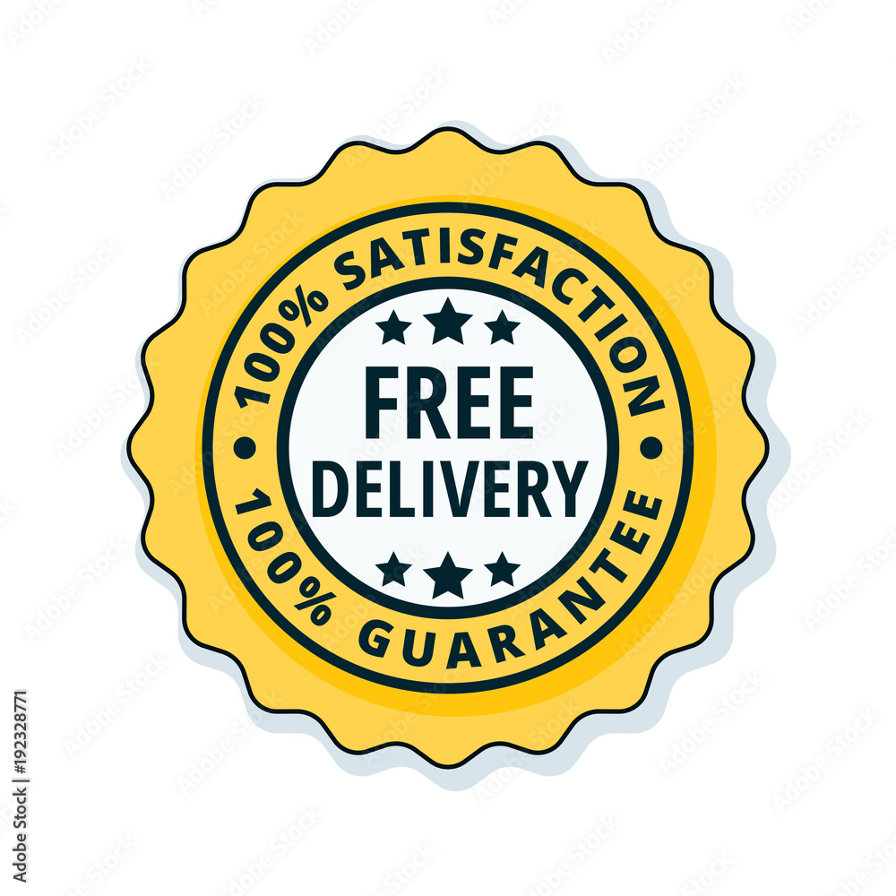 Free Delivery Guarantee label illustration Free Delivery Guarantee label illustration