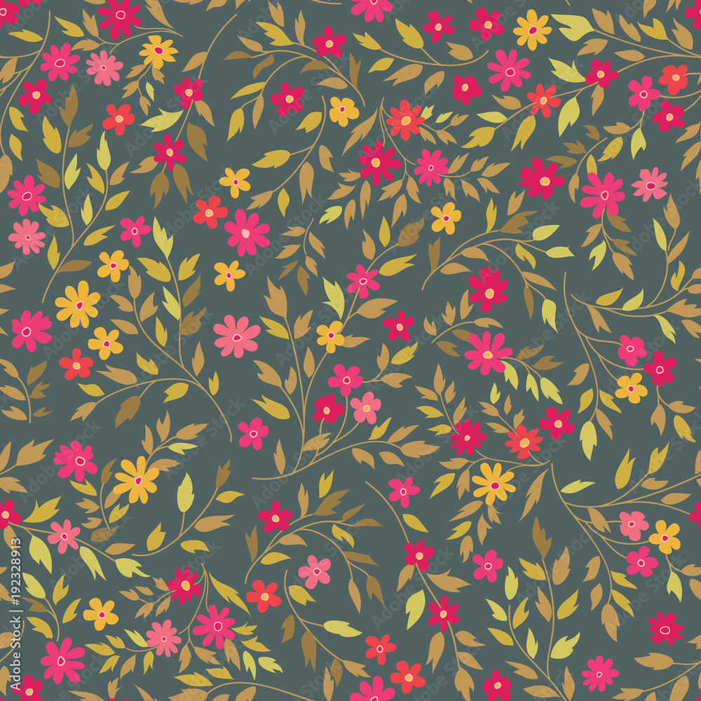 Floral seamless pattern. Abstract ornamental flowers background