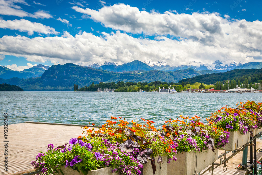 View of Lake Lucerne in summer season, Switzerland View of Lake Lucerne in summer season, Switzerland