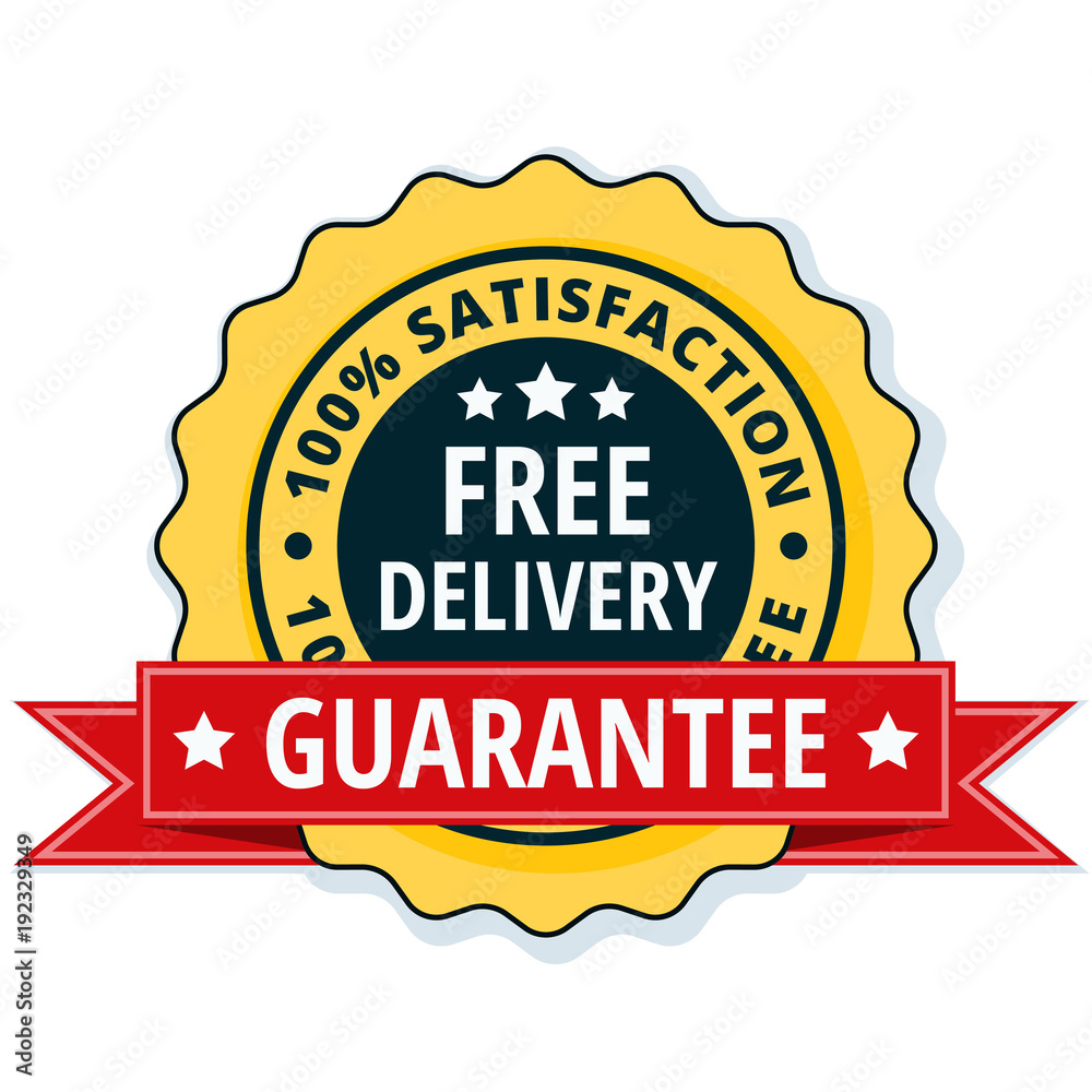 Free Delivery Guarantee label illustration Free Delivery Guarantee label illustration