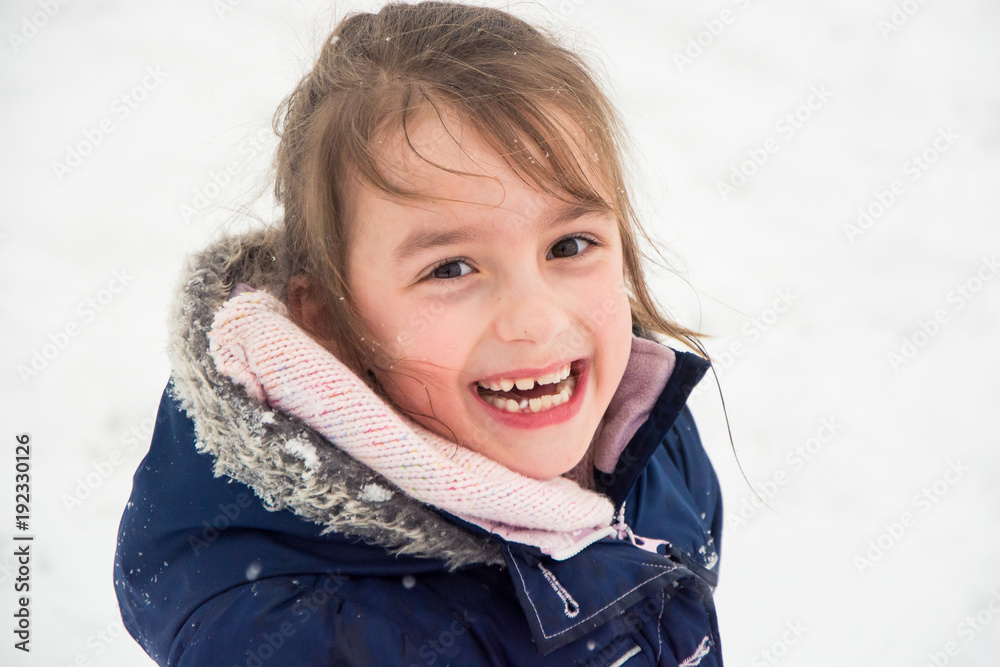 Portrait of child in winter
