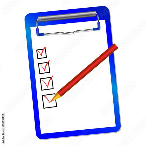 folder with clip and red pensil vector  