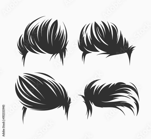 set of men hairstyle and haircuts isolated