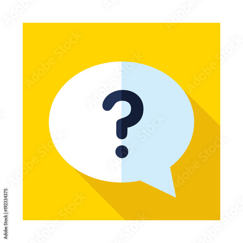 Speech bubble with question mark icon