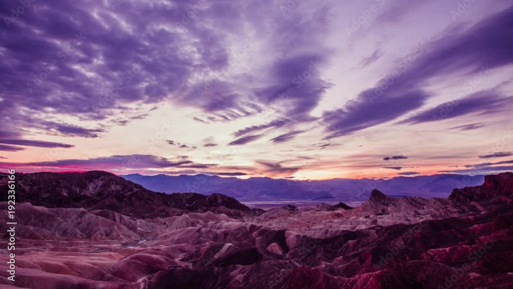 Time Lapse - Beautiful Cloudscape over Zebraski Point in Death Valley - 4K Time Lapse - Beautiful Cloudscape over Zebraski Point in Death Valley - 4K
