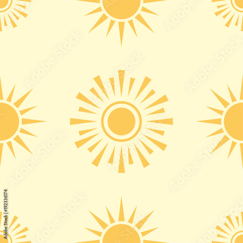 Yellow sun planet seamless pattern background star vector illustration