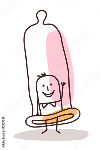 Cartoon Man in a Big Condom
