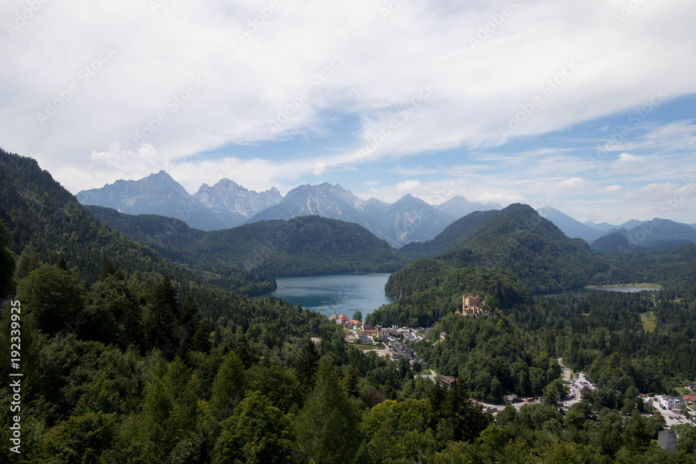 German Mountain Lake, Village and Castle