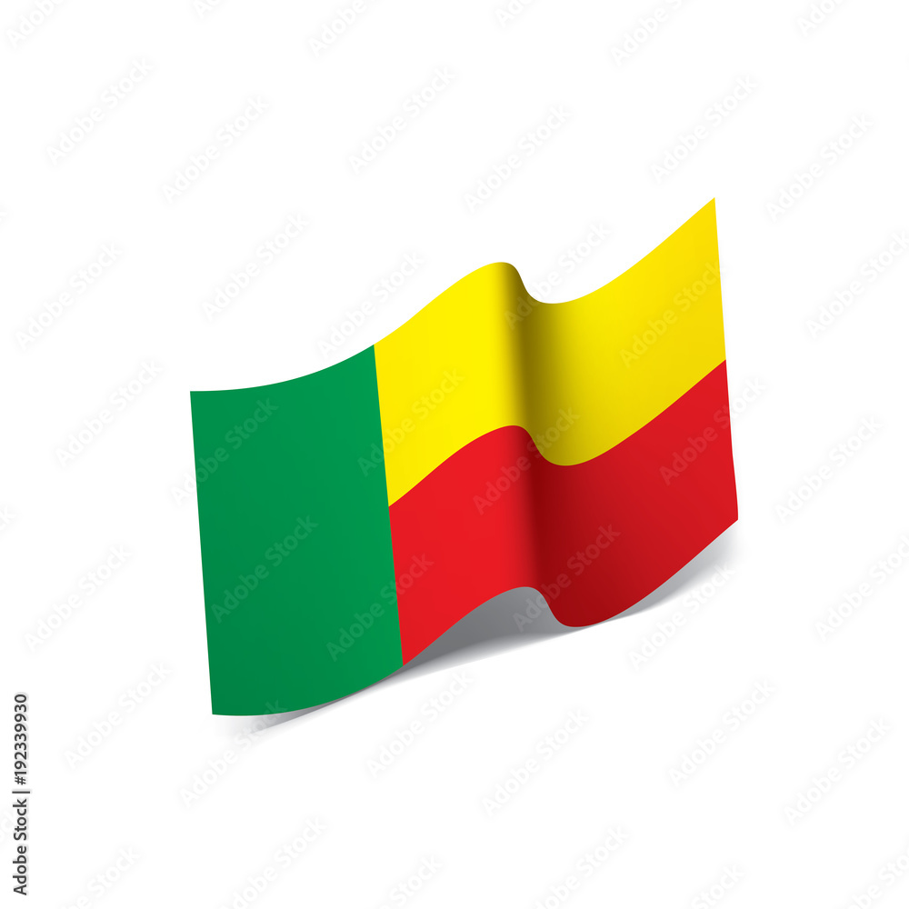 Obraz premium Benin flag, vector illustration