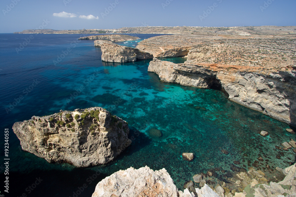 Turquoise Sea And Rocky Coastline, Malta
