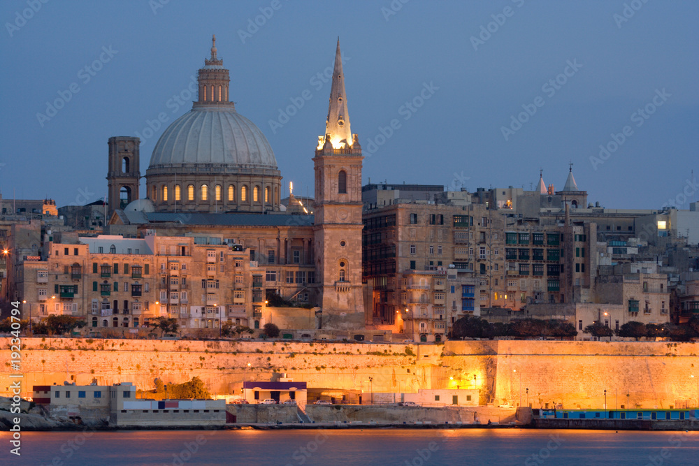 Valletta Skyline In The Evening, Malta