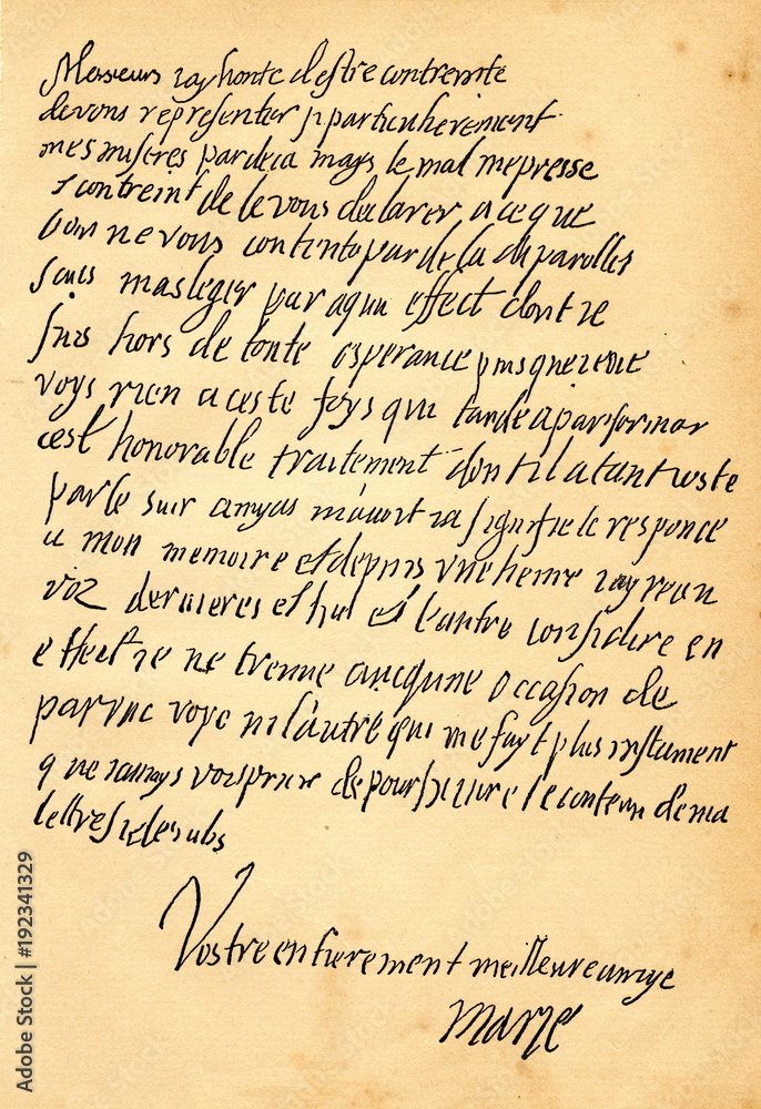 Letter from Mary, Queen of Scots, to the french ambassador in England (from Spamers Illustrierte Weltgeschichte, 1894, 5[1], 642/643)