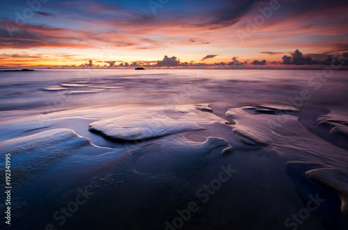 beautiful sunset seascape at Tindakon Dazang Beach, Malaysia. It located at North Borneo, Malaysia.