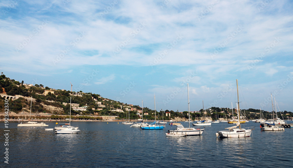 Small sail boats on the French Riviera