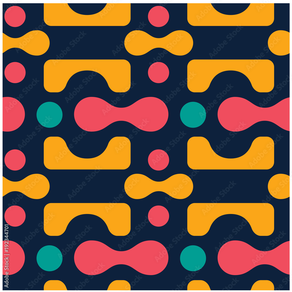 Amazing curvy rounded shapes seamless pattern. Design for print