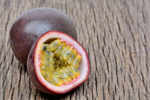 Passion fruit on table