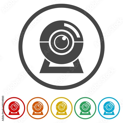 Webcam sign icon, 6 Colors Included