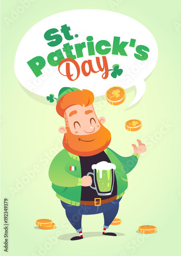 vector cartoon St. Patrick's Day modern leprechaun image character
