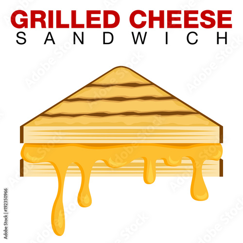 Grilled Cheese Sandwich Dripping Melting Cheese Isolated on White