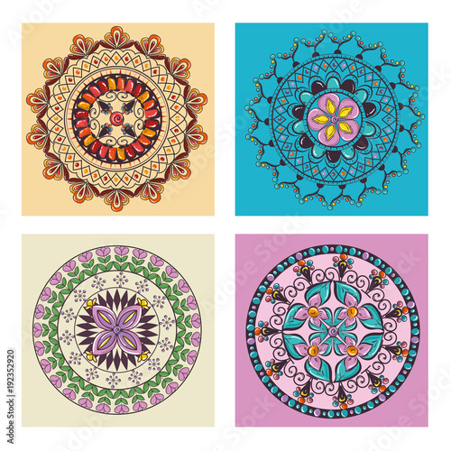 color mandala pattern background vector illustration design