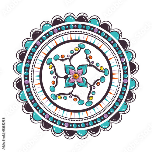 color mandala decorative icon vector illustration design