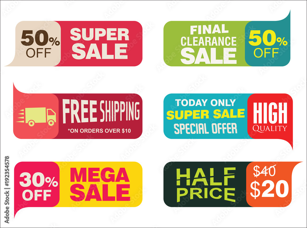 Modern sale stickers and tags collection vector illustration 