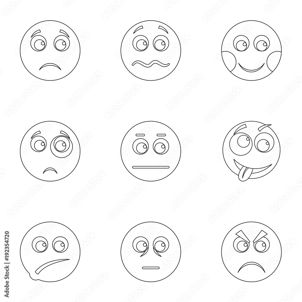 Appearance icons set. Outline set of 9 appearance vector icons for web isolated on white background Appearance icons set. Outline set of 9 appearance vector icons for web isolated on white background