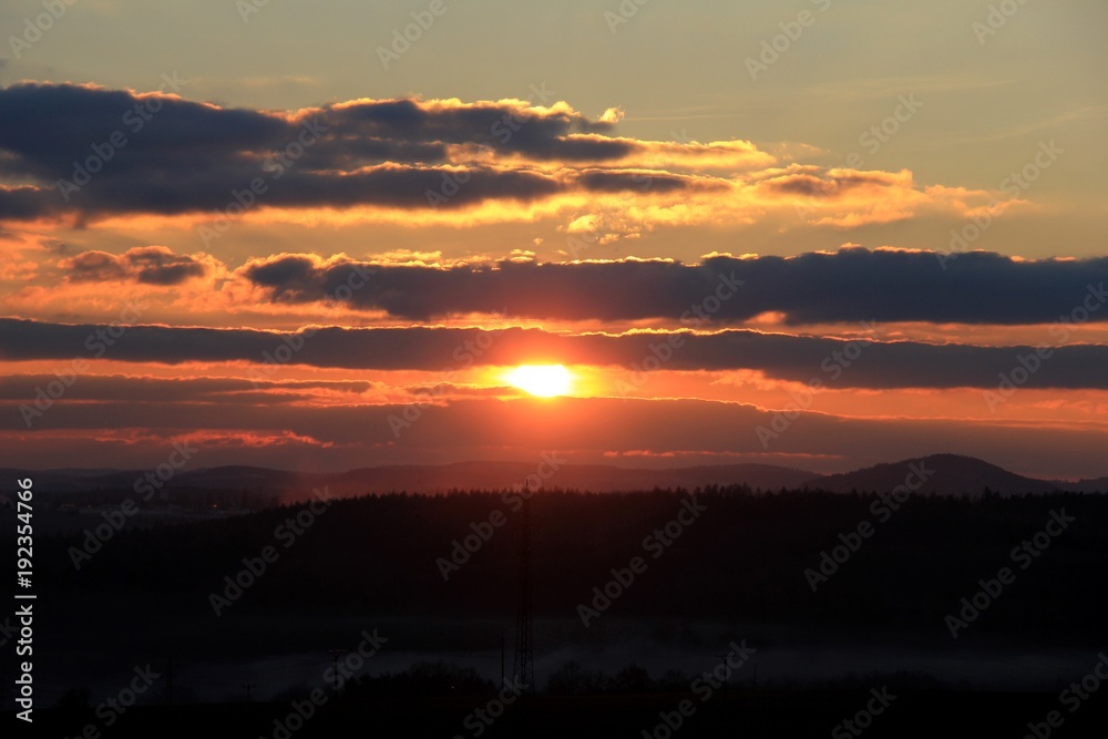 Dramatic sunset, Czech Republic.