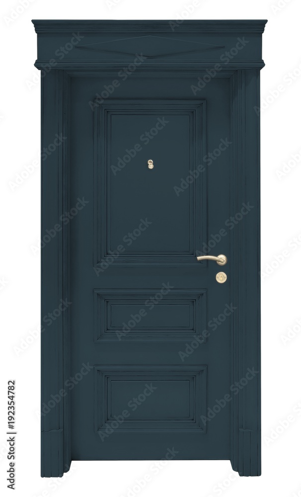 The model of the entrance metal door (isolated) The model of the entrance metal door (isolated)