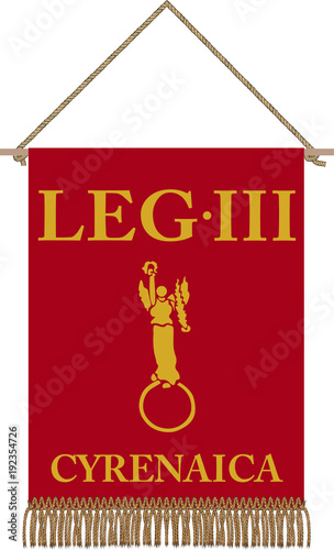 Vector standard of Legio III Cyrenaica on white background photo