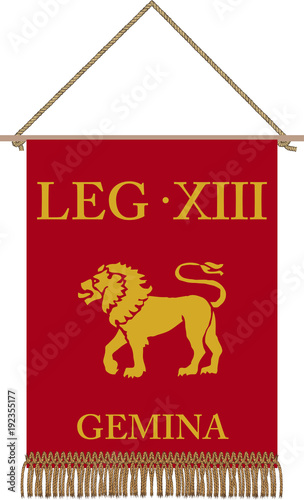 Vector standard of Legio XIII Gemina on white background
