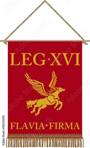 Vector standard of Legio XVI Flavia Firma on white background photo