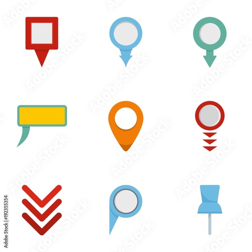 Free Download GPS pointer icons set. flat set of 9 gps pointer vector icons for web isolated on white background - GFXLoad