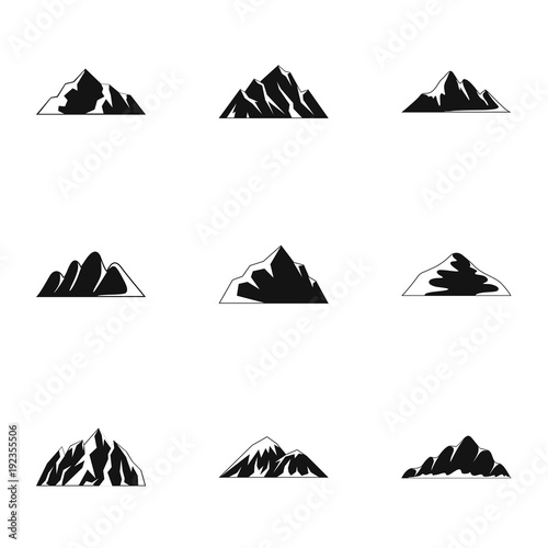 Upland icons set. Simple set of 9 upland vector icons for web isolated on white background