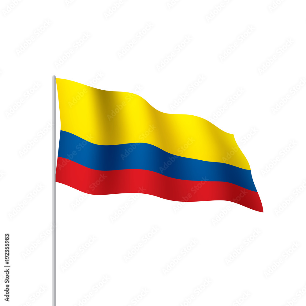 Fototapeta premium Colombia flag, vector illustration