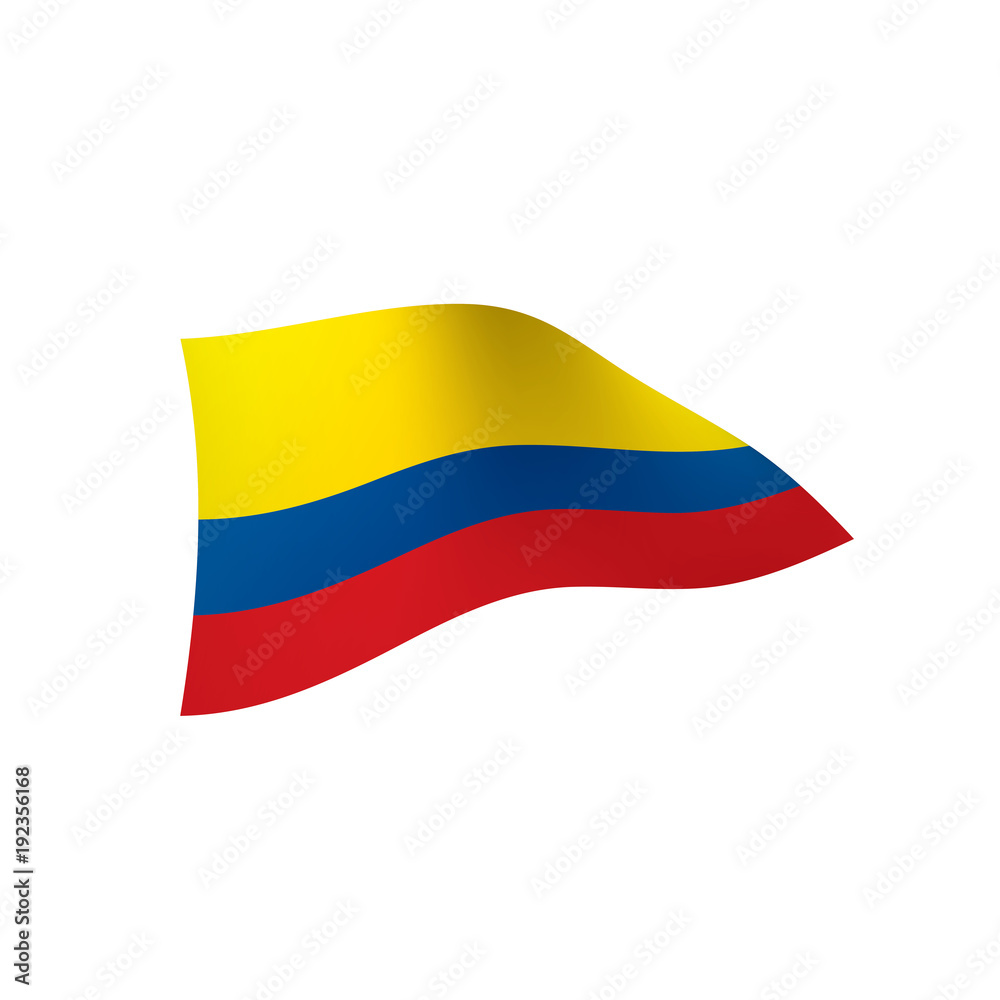 Fototapeta premium Colombia flag, vector illustration