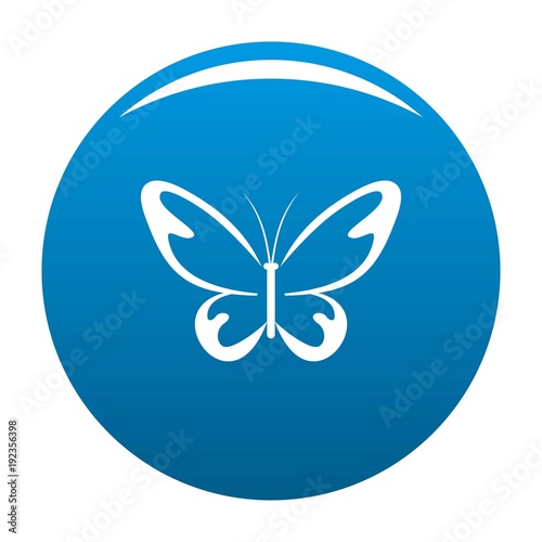 Flying moth icon vector blue circle isolated on white background 