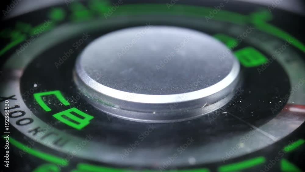 Radio dial, searching for stations. The sound old radio