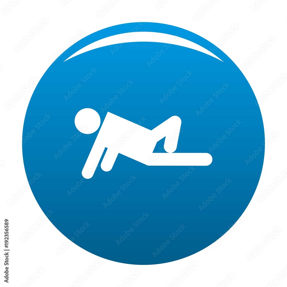 Stick figure stickman icon vector blue circle isolated on white background Stick figure stickman icon vector blue circle isolated on white background