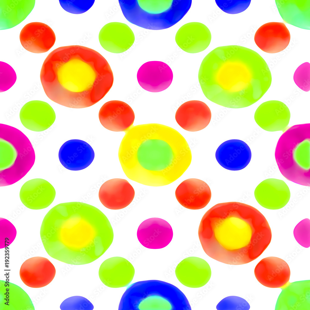 Multicolored Circles Motif Seamless Pattern