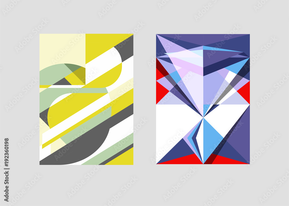 Vector geometric backgrounds with trendy abstract shapes. For cover, poster or brochure. Vector geometric backgrounds with trendy abstract shapes. For cover, poster or brochure.
