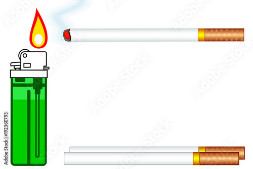 Cigarette and gas lighter