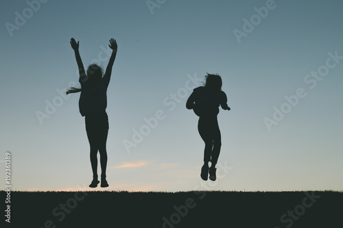 Little Girl Jumping Silhouette