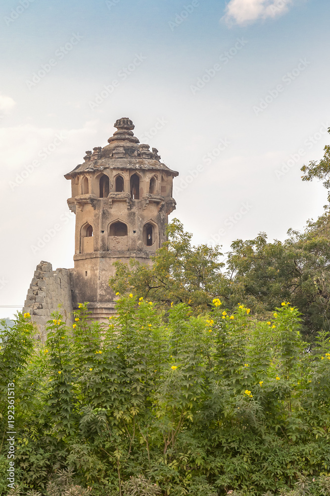 Fototapeta premium watchtower, Hampi, Karnataka, India