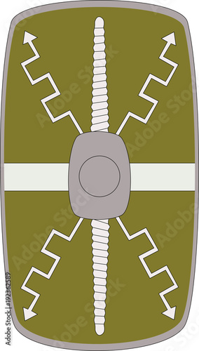Vector shield of Legio XII Fulminata on white background
