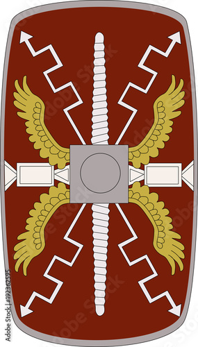 Vector shield of Legio XIIII Gemina on white background