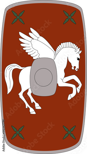 Vector shield of Legio II Adiutrix on white background photo