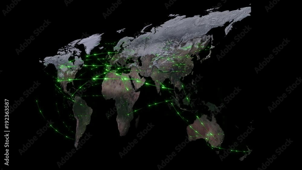 Abstract concept of global network. Internet and global communications, global business and transport communications of the Earth Abstract concept of global network. Internet and global communications, global business and transport communications of the Earth